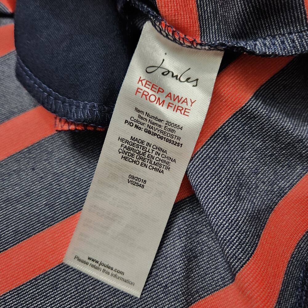 NWT Joules Edith Dress Navy Red Stripe Size 8 - Picture 2 of 6
